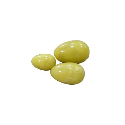Kegel-Heilung Natürliche Gelbe Olivine Quarz Jade Stein Yoni Eier für Vaginalübungen Liebe Thema und heiße Produkte