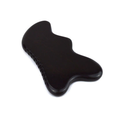 Natürlicher Schwarzer Stein Gua Sha Massagetool für Fuß Hals Rücken Gesichtsmassage Professionell und langlebig
