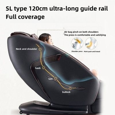 Schwarzer Massagesessel 2024 Smart Ganzkörper Elektrisch Automatische Physiotherapie Massager Gesundheit Wellness Massage Bett