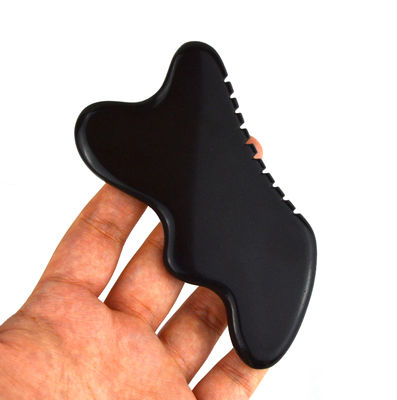 Natürlicher Schwarzer Stein Gua Sha Massagetool für Fuß Hals Rücken Gesichtsmassage Professionell und langlebig