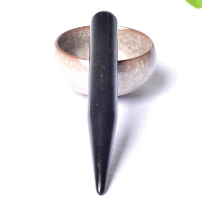 Akupunkturpunkt Massage Guasha Pen of Care für Körperform von Dangle Charm Ball Bian Stein Gesichts Gua Sha Massager