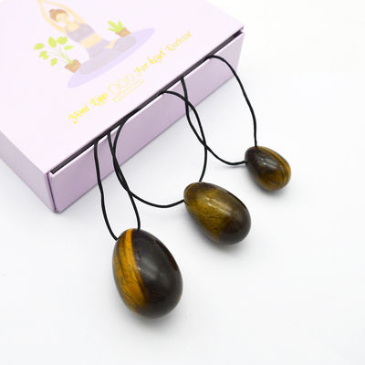 4 Stück Tiger-Auge Bohrerei Yoni Eier und Zauberstab Set mit Box perfekt für Feiertage und Steinschnitzerei Statuen Kollektion