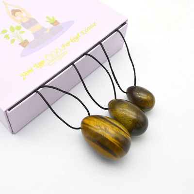 4 Stück Tiger-Auge Bohrerei Yoni Eier und Zauberstab Set mit Box perfekt für Feiertage und Steinschnitzerei Statuen Kollektion