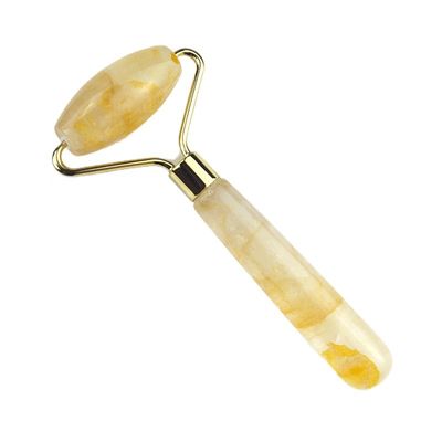 Gesichtsmassage-Werkzeuge Natürliche Gelbe Zitrin Gesichtsrolle 100% Natürliche Jade Massager für Muskelmassage Hautpflegeprodukte