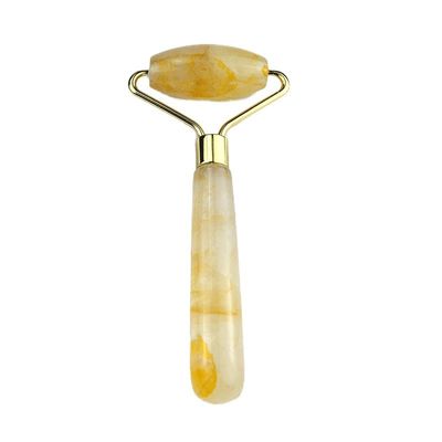 Gesichtsmassage-Werkzeuge Natürliche Gelbe Zitrin Gesichtsrolle 100% Natürliche Jade Massager für Muskelmassage Hautpflegeprodukte