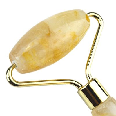 Gesichtsmassage-Werkzeuge Natürliche Gelbe Zitrin Gesichtsrolle 100% Natürliche Jade Massager für Muskelmassage Hautpflegeprodukte