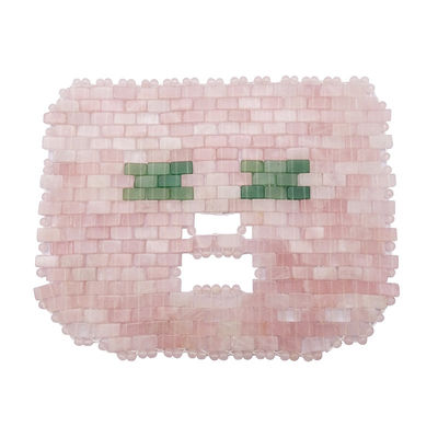 Augenmassage Bereich 7,4 * 9,25 Zoll Rose Quarz Jade Maske Naturstein Gesichtsmassager für Schlafmaske