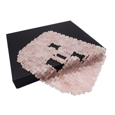 Augenmassage Bereich 7,4 * 9,25 Zoll Rose Quarz Jade Maske Naturstein Gesichtsmassager für Schlafmaske