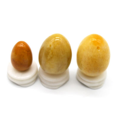 Regionale Besonderheit Gelbe Jade-Eier Kegel-Übung Semi-Edelstein-Eier Für die Liebe Thema
