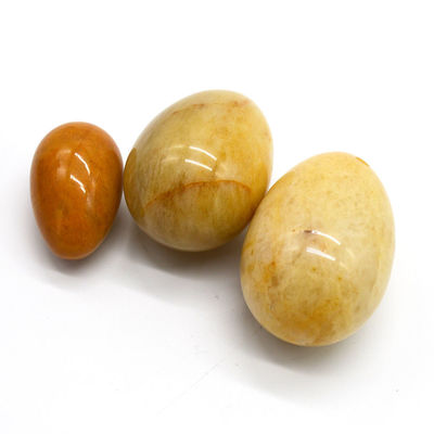 Regionale Besonderheit Gelbe Jade-Eier Kegel-Übung Semi-Edelstein-Eier Für die Liebe Thema