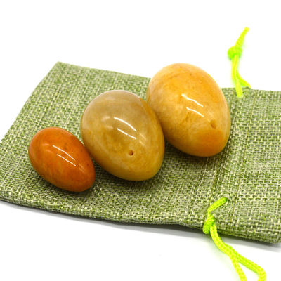 Regionale Besonderheit Gelbe Jade-Eier Kegel-Übung Semi-Edelstein-Eier Für die Liebe Thema