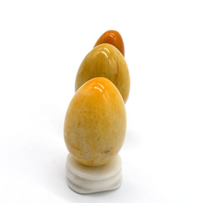 Vaginale Straffung mit natürlichen gelben Jade-Eier Kegel-Übungswerkzeug 45*30/40x30/x20mm