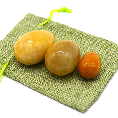 Vaginale Straffung mit natürlichen gelben Jade-Eier Kegel-Übungswerkzeug 45*30/40x30/x20mm