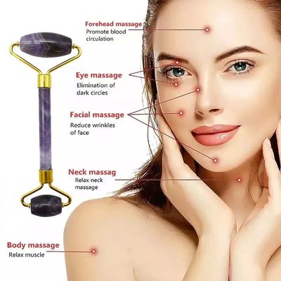 Amethyst Jade Roller Guasha Gesichts Hautpflege Werkzeuge Kleines Auge Roller für Augen Gesicht Gua Sha Massager für Frauen Gesichts Roller Selbstpflege Geschenke