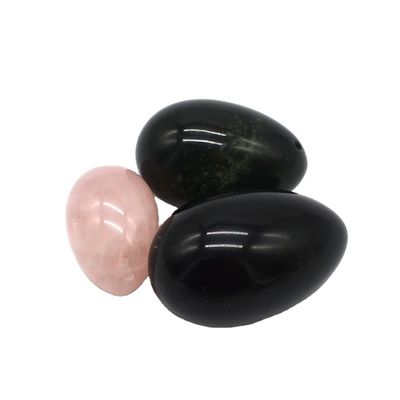 Regionale Besonderheit geschnitzte Obsidian Nephrit Rose Quarz Naturjade Eier poliert Yoni Eier Edelstein