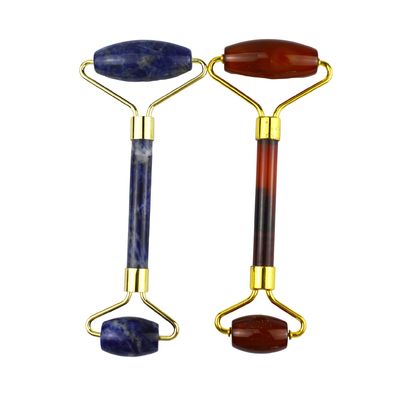 100% authentisches natürliches Karnelien Jade Guasha Roller Massage Anti-Aging Gesichts Gua Sha Roller