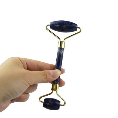 Gesichtsmassage Schönheitsprodukt Augenkopfmassager Blauer Sodalite Gesichtsroller Jade Gua Sha Tool Für Hautpflege Mit individuellem Logo