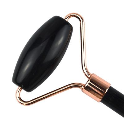 Natürliche schwarze Obsidian-Rolle Guasha Massage Gesichts Gua Sha-Rolle für Gesicht Hals und Augen Klassiker Jade-Rolle erschwinglich