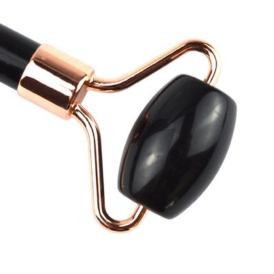 Natürliche schwarze Obsidian-Rolle Guasha Massage Gesichts Gua Sha-Rolle für Gesicht Hals und Augen Klassiker Jade-Rolle erschwinglich