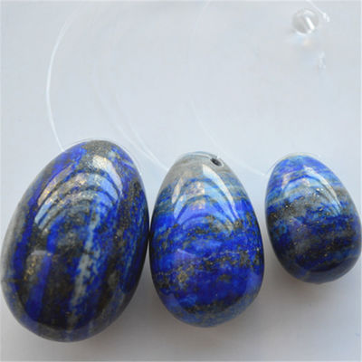 Set aus 3 Lapis Lazuli Stein Eier Natur Kegel Übung Eier Edelstein Jade Yoni Eier Bohrt oder nicht Bohrt 3 Größen Hergestellt