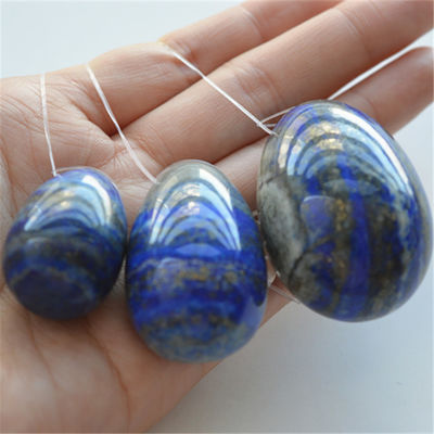 Set aus 3 Lapis Lazuli Stein Eier Natur Kegel Übung Eier Edelstein Jade Yoni Eier Bohrt oder nicht Bohrt 3 Größen Hergestellt