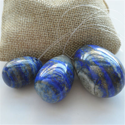 Set aus 3 Lapis Lazuli Stein Eier Natur Kegel Übung Eier Edelstein Jade Yoni Eier Bohrt oder nicht Bohrt 3 Größen Hergestellt