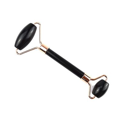 100% natürlicher Edelstein Schwarzer Obsidian Gesichtsschmalz Jade Guasha Roller Massager Gua Sha Gesichtsmassage Schönheitsmittel Hautpflege