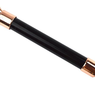 100% natürlicher Edelstein Schwarzer Obsidian Gesichtsschmalz Jade Guasha Roller Massager Gua Sha Gesichtsmassage Schönheitsmittel Hautpflege
