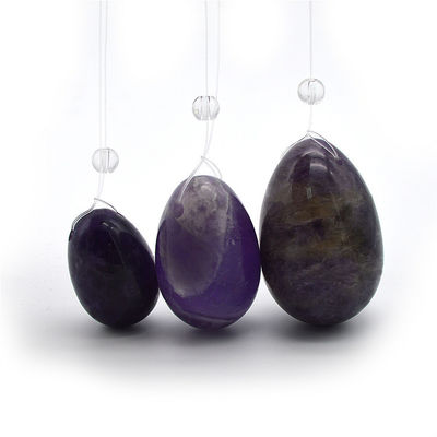 Schnitzte Jade Yoni Eier Amethyst Onyex Marmor Eier mit Jade Technik