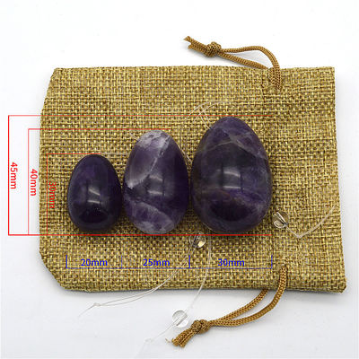 Schnitzte Jade Yoni Eier Amethyst Onyex Marmor Eier mit Jade Technik