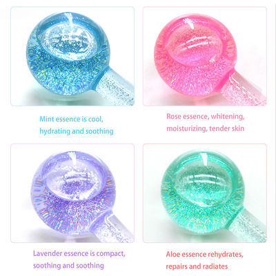 Anti-Aging Gesichtsmassage Werkzeug Eiskugeln Glitzer zum Abkühlen Gesicht Hals und Augen Haut straffen Borosilikat Glas