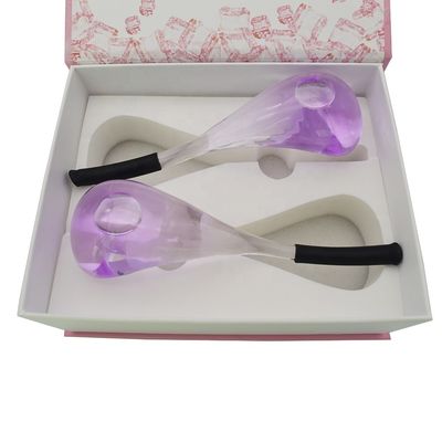 2024 Eiskugel Glas Schönheit Eis Gesichtsmassage Werkzeuge Lila Massageball für Frau Augen Hals Asmr von Popular Products