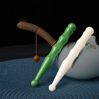 14.5cm Harz Doppelkopf Akupunkturstock für Gesichtsmassage und Lymphenstimulationswerkzeug