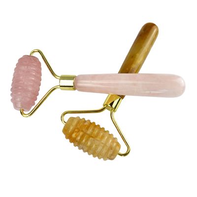 Gesichtsmassager Gelber Jade Gemäste Jade-Roller für Gesichts- und Nackenmassage
