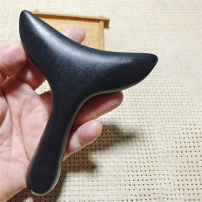 ISO9001-zertifizierter Körpermassager Natürlicher Bian Stein Gua Sha Schraubbrett für Rückenmassage und Meridianbürste