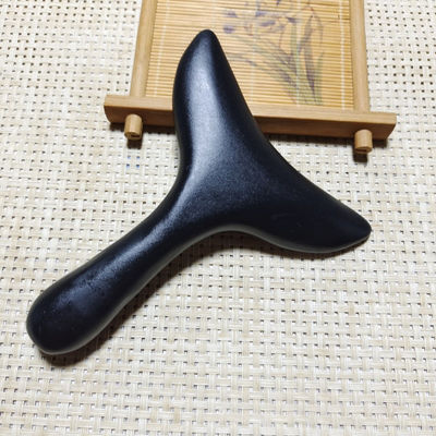 ISO9001-zertifizierter Körpermassager Natürlicher Bian Stein Gua Sha Schraubbrett für Rückenmassage und Meridianbürste