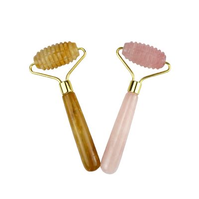 Gesichtsmassager Natürliche Rose Quarz Jade Roller 100% Kristall für Gesichts- und Augenmassage Schönheitsprodukte