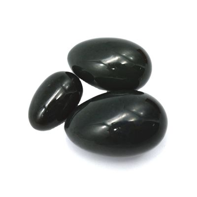 Zertifiziertes grünes Nephrit Jade Yoni Eier für Frauen Kegel in 43 * 30mm Größe