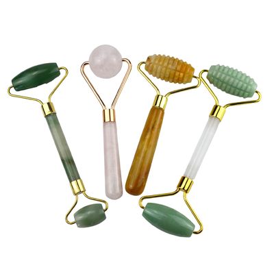 Gesichtsmassage Geräte Grün Aventurin Gua Sha Jade Roller Stein Guasha Roller für Gesichtsmassager