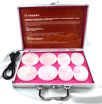 Körpermassage Klarer Quarzstein Gua Sha 8 Stück Guasha Set mit Heizkasten Wärmemassage Energie Steine