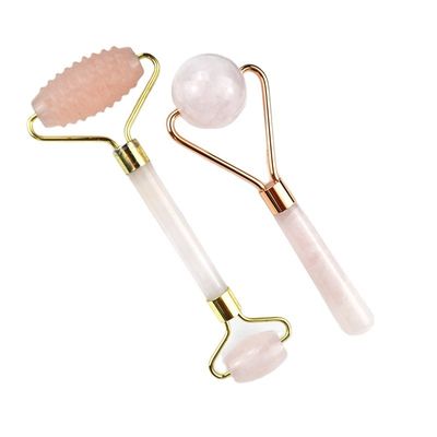Muskelmassage Gesichtsmassage 2024 Natur Rose Quarz Jade Roller Gua Sha Werkzeuge mit Custom Logo