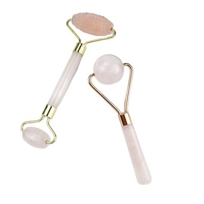 Muskelmassage Gesichtsmassage 2024 Natur Rose Quarz Jade Roller Gua Sha Werkzeuge mit Custom Logo
