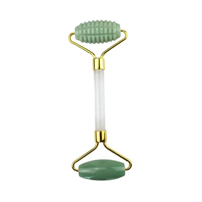 Custom Logo Grün Aventurin Gesichts Jade Roller Gua Sha Werkzeuge Kristall Griff Massager für Gesicht Auge Hals Massage im Jahr 2024