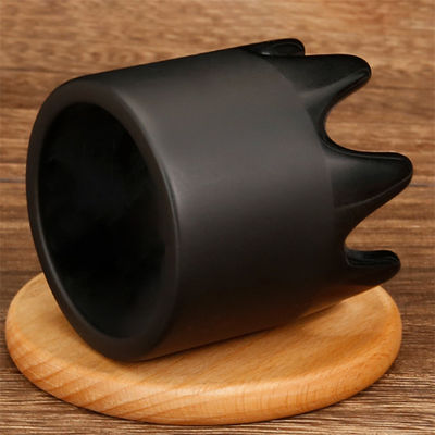 6*6*6.1cm Natürlicher schwarzer Bian Stein Gua Sha Schrauben Massager Jade Stein Guasha Kopfhaut Kamm Kopf Massage Meridian Bagger Kamm
