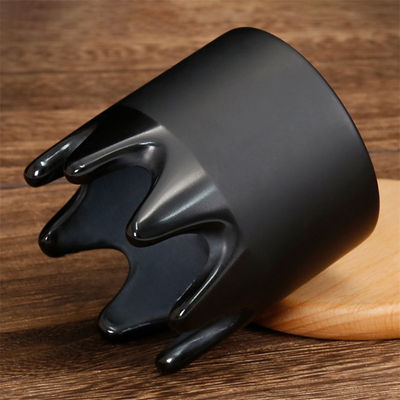 6*6*6.1cm Natürlicher schwarzer Bian Stein Gua Sha Schrauben Massager Jade Stein Guasha Kopfhaut Kamm Kopf Massage Meridian Bagger Kamm