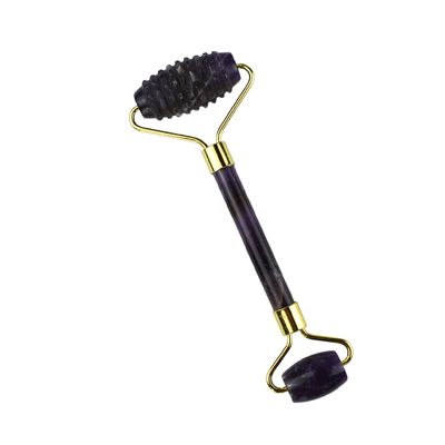 Gesichtsmassage Ausrüstung Lila Amethyst Gua Sha Jade Roller für den Hals Roller Guasha Massagetool Anpassung in Box Verpackung
