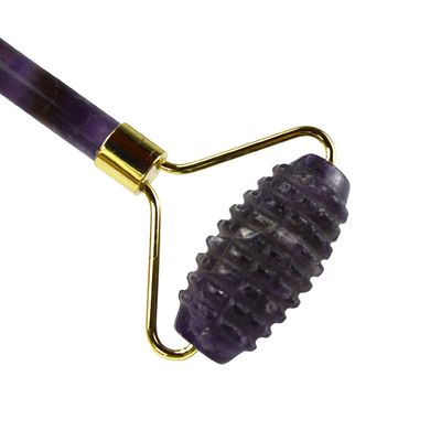 Gesichtsmassage Ausrüstung Lila Amethyst Gua Sha Jade Roller für den Hals Roller Guasha Massagetool Anpassung in Box Verpackung