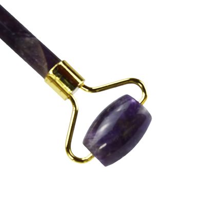 Gesichtsmassage Ausrüstung Lila Amethyst Gua Sha Jade Roller für den Hals Roller Guasha Massagetool Anpassung in Box Verpackung