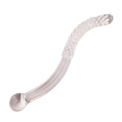 Geschnitzte Technik 250mm Kristallglas Dildo Massage-Stab für Frauen Yoni Wand Stick Feng Shui Stil kundenspezifisches Logo