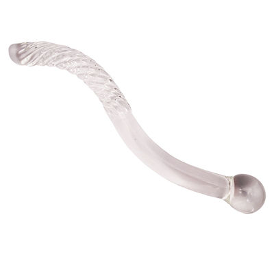 Geschnitzte Technik 250mm Kristallglas Dildo Massage-Stab für Frauen Yoni Wand Stick Feng Shui Stil kundenspezifisches Logo
